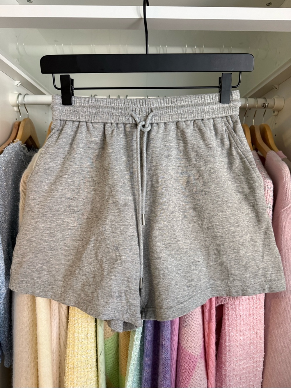 Gray Lavender Pull-On Shorts